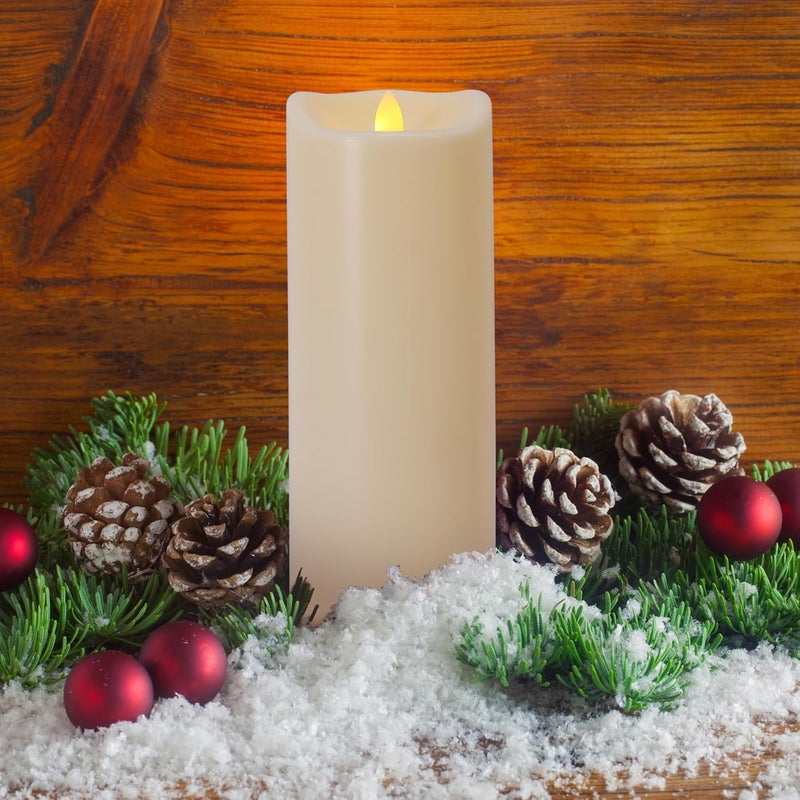 7LinRay Store Large 10" x 4" Outdoor Waterproof Flameless Candles with Remote and Timers, 1000 Hours Battery Operated LED Flickering Pillar Candles for Lanterns, Ivory Plastic, Set of 2 - Image 5